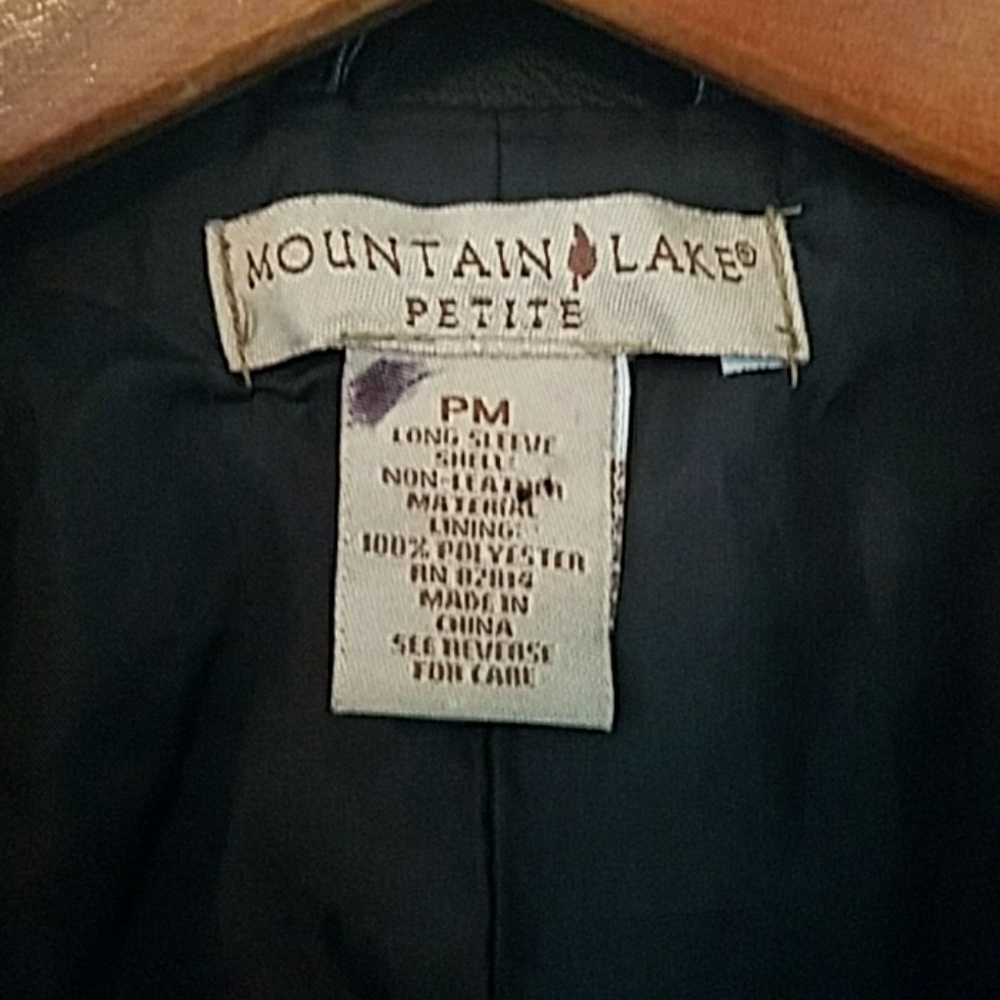 Mountain Lake - Faux Leather Jacket-Women's Petite - Picture 6 of 7